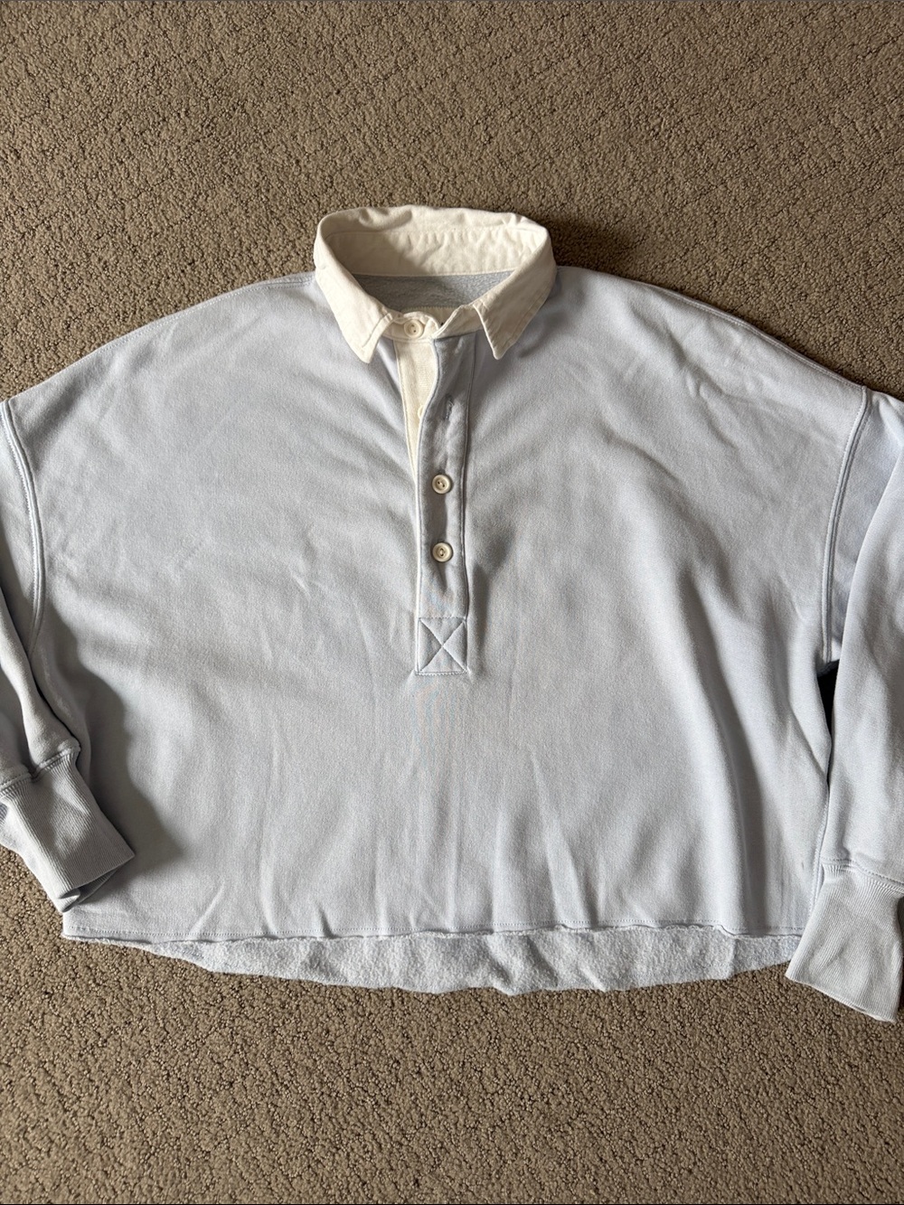 Abercrombie & Fitch Pale Blue Pullover with White Collar